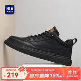 海澜之家HLA男鞋休闲皮鞋子秋冬男士板鞋运动鞋HAAXXM1EBF038 黑色42