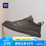 海澜之家HLA男鞋休闲皮鞋子男士板鞋运动鞋HAAXXM1EBF038 棕色45