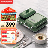 摩飞电器（Morphyrichards）早餐机电饼铛家用三明治机电饼档家庭用 多功能双区料理轻食机面包煎烤机蛋糕机 MR9086薄荷绿