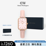 丹尼尔惠灵顿（DanielWellington）DW女士小方表全新珠光贝母腕表节日礼物芭比粉色DW00100508