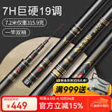 沃鼎王者神剑钓鱼竿碳纤维超轻鱼竿野钓综合大物竿鲫鱼竿手竿台钓鱼杆 7.2m 超硬调性 7h 19调