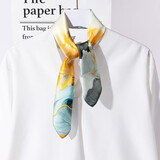 达芬奇密码真丝丝巾女士围巾桑蚕丝披肩100%真丝送妈妈礼物 烟云