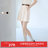 伊芙丽（eifini）【经典延续】春装休闲宽松A字廓形显瘦遮胯百搭百慕大短裤女 米白 预售 M 105-115斤