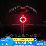 洛克兄弟（ROCKBROS）自行车尾灯USB充电骑行安全夜骑车灯警示灯公路山地车尾灯配件 七色炫彩尾灯Q1(双支架安装 )