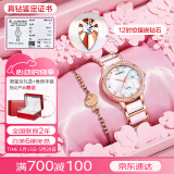 劳士顿（ROSDN）真钻花仙子手表女陶瓷日历防水女士手表十大品牌520礼物送女友