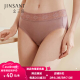 金三塔商场同款金三塔女式内裤100%桑蚕丝真丝高腰三角内裤NZF9A209 紫灰 1条 L