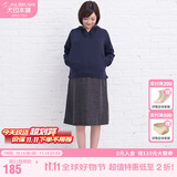 犬印本铺（INUjIRUSHI）孕妇装女日式长袖带帽连衣裙外出服 藏青色