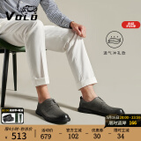 VOLO犀牛男鞋休闲皮鞋男士商务正装鞋手工低帮德比鞋镂空透气凉皮鞋子 灰色 【夏季镂空款】 41