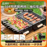 尚烤佳（Suncojia）户外木炭烧烤炉 烧烤架  304烤网 碳烤肉架 煎烤炉 手提箱焖烤炉