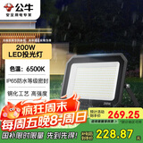 公牛（BULL）LED投光灯户外庭院工厂园林灯露营灯 IP65防水等级200W-6500K白光