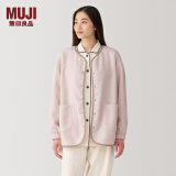 无印良品（MUJI）女式抓绒开衫 女士睡衣上衣可外穿外套 单件家居服秋冬长袖女装 浅粉红色 M（160/84A）
