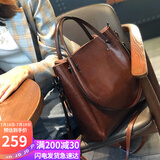 viney牛皮包包女包大容量水桶包轻奢单肩斜挎生日礼物高级感送女友老婆