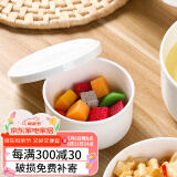 国玥纯白骨瓷蒸蛋碗家用陶瓷釉下彩蛋羹碗带盖上班饭盒保温蒸饭碗盖碗 纯白4英寸带盖蒸蛋碗1个