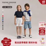 Teenie Weenie Kids小熊童装24春夏款男女童纯棉基础款圆领T恤 藏青色 120cm