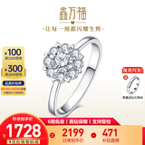 鑫万福 现货钻戒铂金女显钻女人花群镶克拉求婚结婚钻石戒指送女友礼物 【现货】1克拉效果共20分