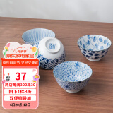 美浓烧（Mino Yaki） 日本进口 古染釉下彩复古5英寸饭碗家用陶瓷饭碗 烟光细草纹(单个)