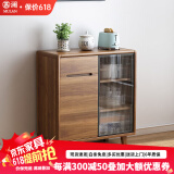慕澜餐边柜一体靠墙实木框新中式茶水柜碗橱餐柜厨房储物备餐柜餐桌 1020A款：80*40*88cm
