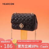 意尔康包包女包小香风锁扣单肩包菱格链条包女士斜挎包黑色母亲节礼物