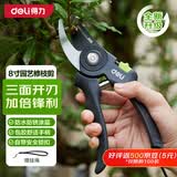 得力修枝剪刀树枝剪 SK5钢防滑手柄果树剪花枝剪盆栽花卉园艺修枝神器