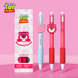 迪士尼（Disney）按动中性笔高颜值学生考试刷题笔0.5黑色速干签字笔水笔3支套装 草莓熊A79061-T1