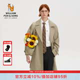 William fox&sons新复古回潮设计师款/立体剪裁风衣男腰带装饰层次感休闲长款外套 卡其色（御寒10℃） XL /52