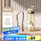 BABLOV吸管杯孕妇水杯大容量ppsu水杯女士杯子带吸管产妇专用食品级材质 樱花粉【母婴级PPSU】600ml