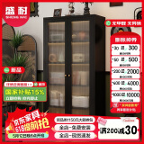 盛耐复古钢制现代书柜家用客厅落地整理柜卧室靠墙多层收纳展示柜书橱