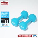 PROIRON普力艾 浸塑哑铃女士家用哑铃儿童小哑铃健身哑铃套装 蓝色1kg*2
