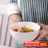 斯凯绨（Sky Top）面碗陶瓷米饭碗骨瓷汤碗纯白家用酒店餐具6英寸奥碗4件套装