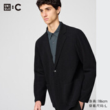 优衣库合作款/男装女装针织茄克/外套夹克西装25秋冬新款480812 09 黑色 M /170/92A