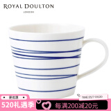 Royal Doulton英国皇家道尔顿陶瓷马克杯咖啡杯创意笔触蓝白太平洋北欧简约 划线