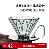 Hero  菱镜PCTG咖啡滤杯 手冲咖啡壶套装  咖啡滤纸 滴滤杯 分享壶 滤杯1-2人份 水绿色+滤纸20片