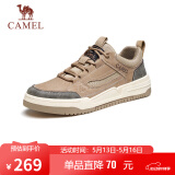 骆驼（CAMEL）男士潮流复古拼接运动休闲板鞋 G13A342155 小麦色 39