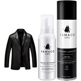 FAMACO 法国进口皮衣护理保养油 绵羊皮真皮保养黑色夹克油无色通用喷剂 无色通用清洁护理套装