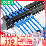 毕亚兹 六类配线架24口 免打直通配线架 CAT6非屏蔽直通模块网络配线架 TT86
