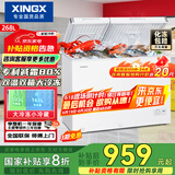 星星（XINGX） 268升小型冰柜双温家用双箱冷柜 左冷冻右冷藏 卧式减霜顶开门冰箱  BCD-268GE国家补贴