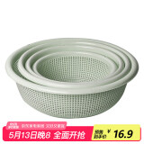 全适圆形果筛四件套沥水篮洗菜篮厨房水果篮洗菜择菜篮子沥水筛菜筐绿