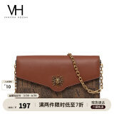 VANESSA HOGAN VH女包太阳神系列贝伦信封包轻奢斜挎包链条包纪念日礼物送女友 棕色