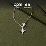 APM Monaco[杨紫同款]六芒星项链女生设计感生日时尚饰品送女友生日礼物 双颗六芒星项链