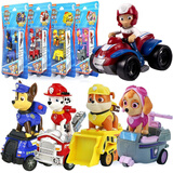 汪汪队立大功儿童玩具地下修车库积木回力救援车狗狗公仔阿奇天天盲盒扭蛋全套 回力车全套4只+小救援莱德 汪汪队