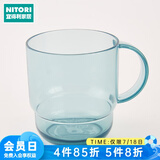 NITORI宜得利家居 家用简约透明牙刷杯子情侣刷牙杯漱口杯带手柄 蓝色