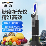 速为 糖度计折光仪蜂蜜波美糖分测量水果甜度测试豆浆浓度计测糖仪 LB32T水果款（铜芯量程0.2~32%）