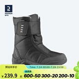 迪卡侬（DECATHLON）雪地鞋男女户外防水徒步东北雪地靴加厚保暖棉鞋SH100 女款 黑灰色（拍大一码） 37