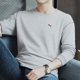 彪马（PUMA）男装 秋冬新款运动透气上衣跑步长袖打底休闲宽松套头衫圆领卫衣 690014-04/浅混合灰/撞色logo/春秋款 XL 185/104A 推荐体重160-180斤