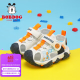 巴布豆（BOBDOG）童鞋包头儿童凉鞋夏季男宝宝学步鞋 105332053 米白/藏青蓝26