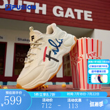 FILA FUSION潮牌斐乐女鞋BUBBLE泡泡鞋时尚百搭休闲鞋运动鞋女 米色-AG经典款 厚底增高 37.5