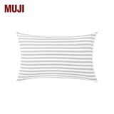 MUJI 棉天竺 枕套 床上用品枕头套单个装家用纯棉全棉 混浅灰色×混浅灰色条纹 1S 单只 48cm*74cm 用