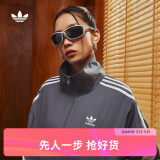 adidas情侣款复古风梭织立领夹克外套男女阿迪达斯官方三叶草 深灰 XL