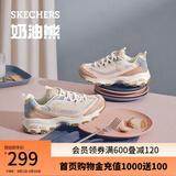 斯凯奇（Skechers）一代奶茶熊QQ豆乳夏季女鞋熊猫老爹鞋透气休闲运动鞋厚底149238 玫瑰茶冻/ROS 37