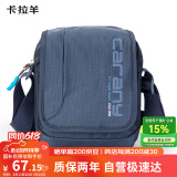 卡拉羊单肩包男士斜挎包多隔层帆布包休闲小包户外胸包CX4008藏青